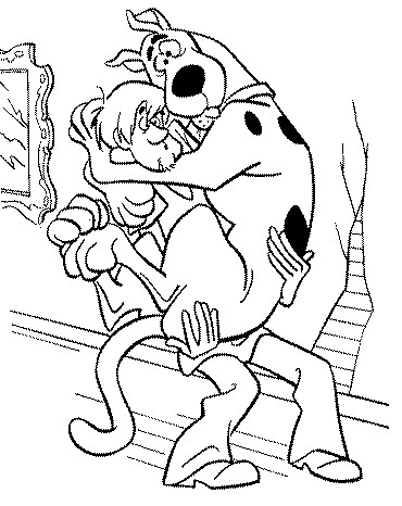 coloriage samy porte scoubidou terrorise